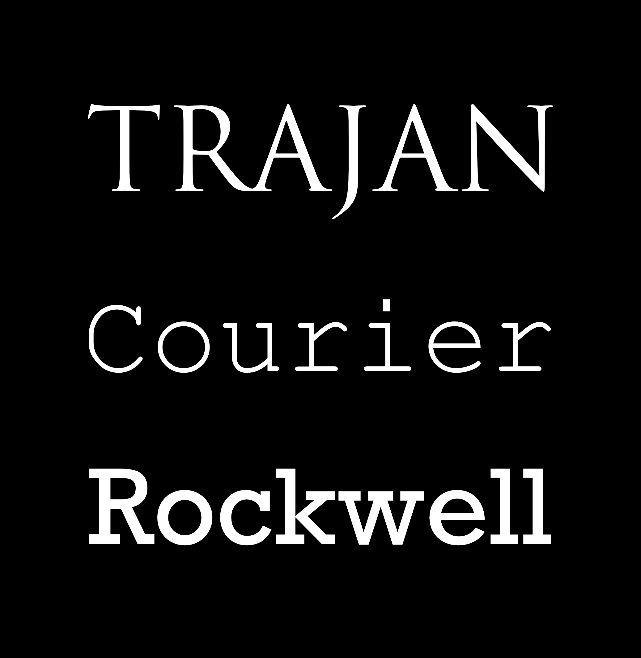 Examples of serif fonts