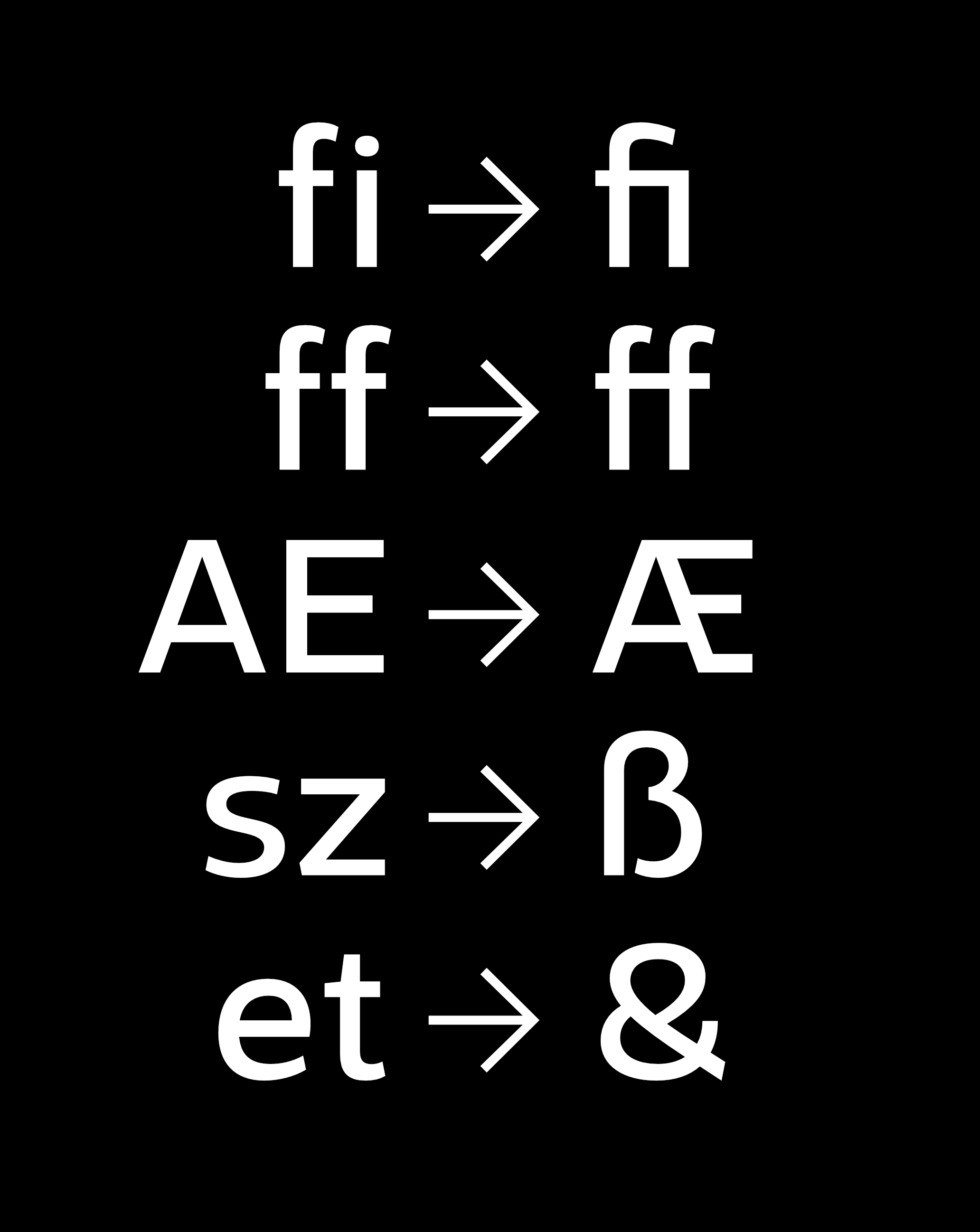 Common ligatures (typeface: MonoLisa)